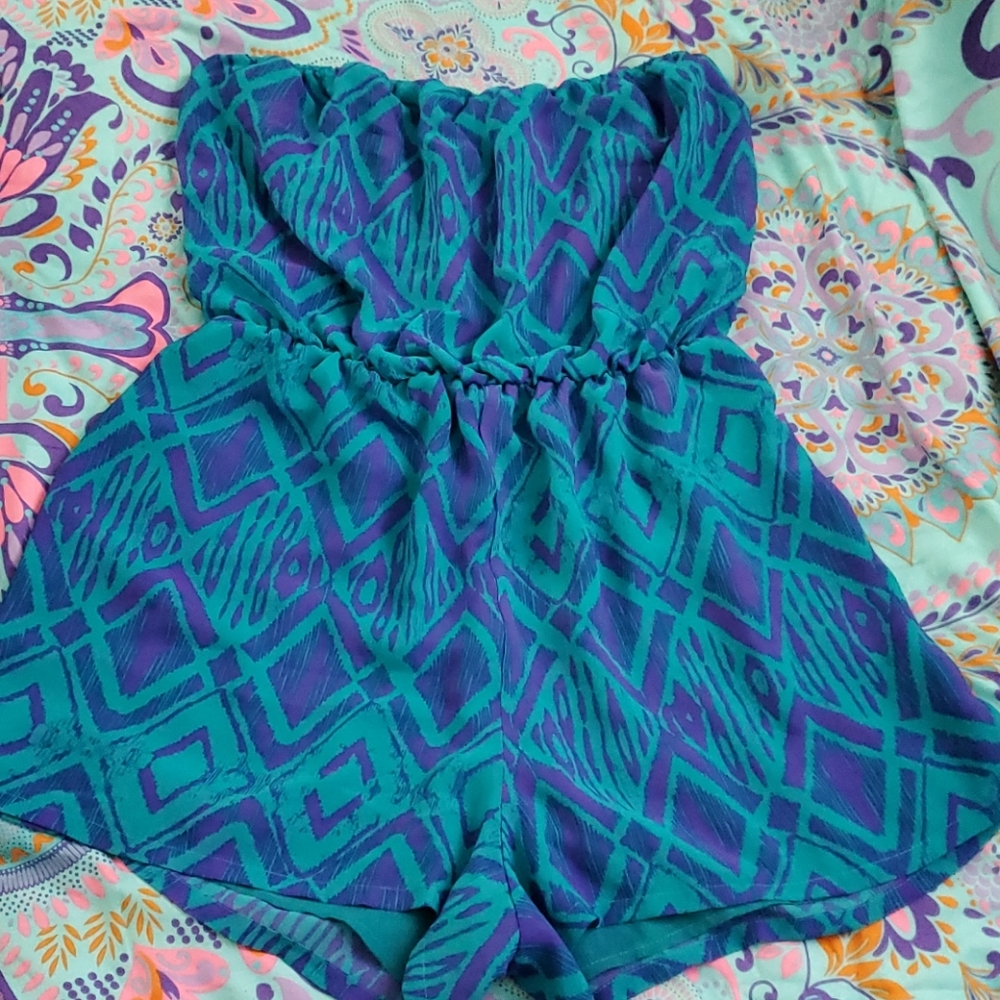 Strapless, shorts romper